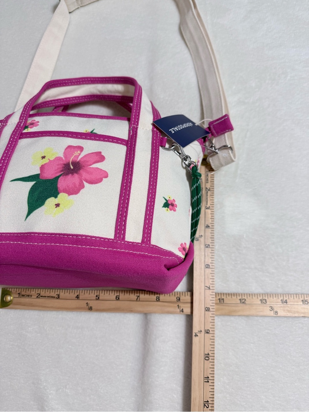 Aéropostale pink hibiscus flower canvas tote - Hawaiian Vibe - NWT - Picture 14 of 16